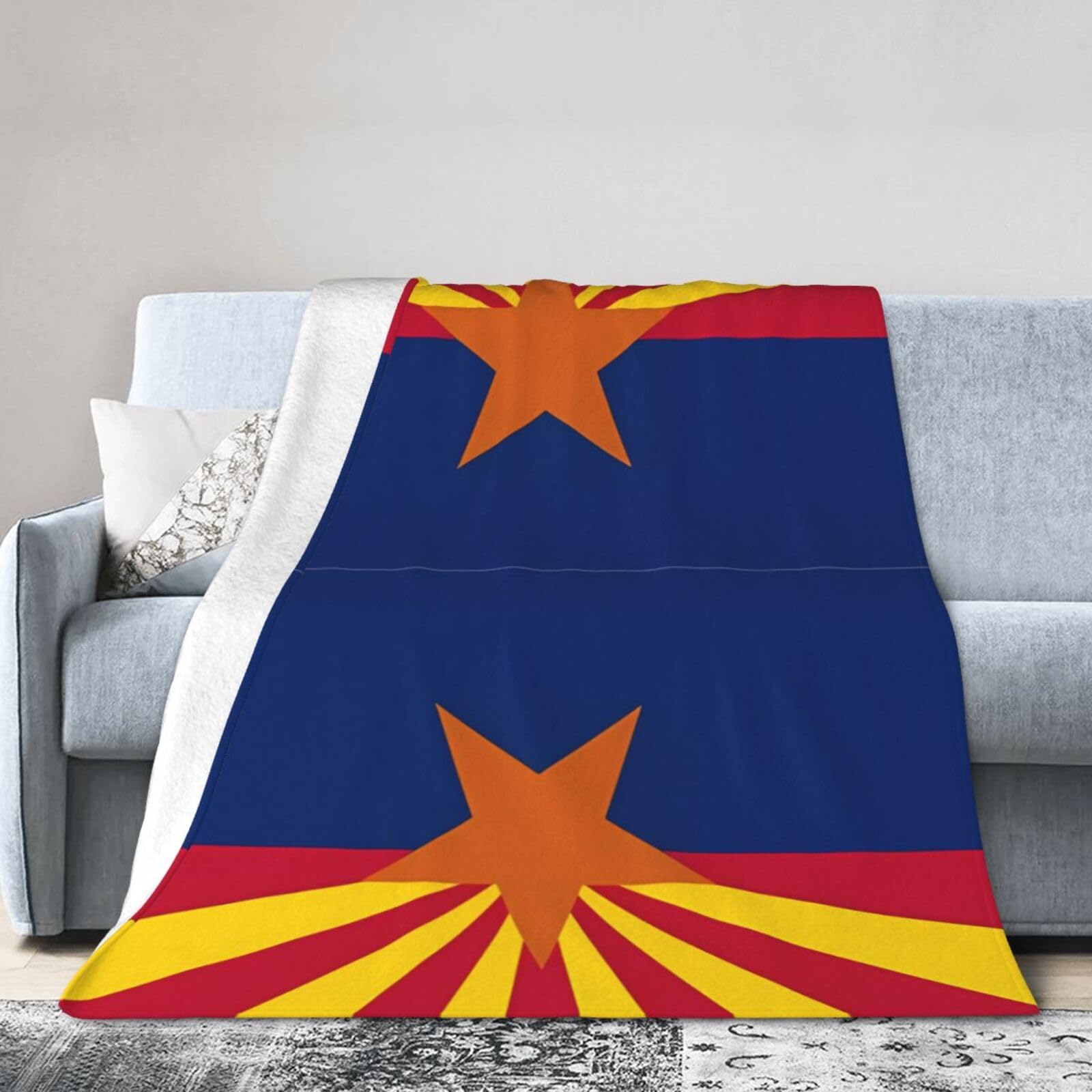 Arizona Flag 40"x30" Fleece Blanket, Full Size, Super Soft, Suitable for Bed, Sofa, Camping, All Seasons