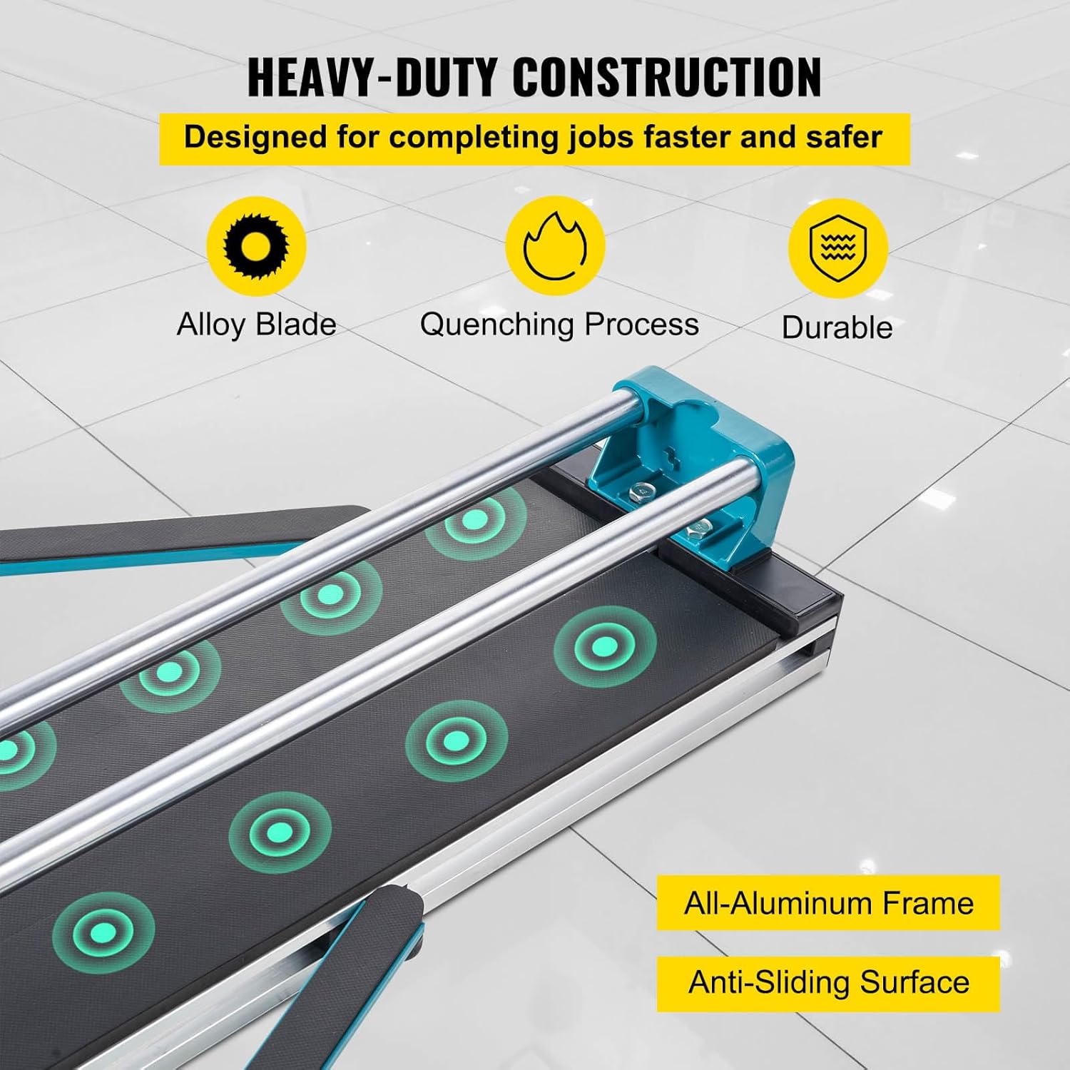 BestEquip Manual Tile Cutter 48 Inch, Laser Guide & Tungsten Wheel for Precision, Cuts Porcelain & Tile, All-Steel Durable Frame, Large 48-Inch Capacity for professional installers or beginners