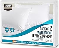 Vista 14 de Utopia Bedding Juego de 2 Protectores de Almohada Impermeables con Cremallera Tamaño Estándar, Fundas de Almohada de Rizo, Fundas de Almohada a