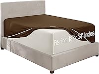 Vista 3 de Clara Clark Sábana bajera, bolsillo extra profundo para colchón profundo, solo sábana bajera suave de lujo, tamaño Queen, color marrón chocolate