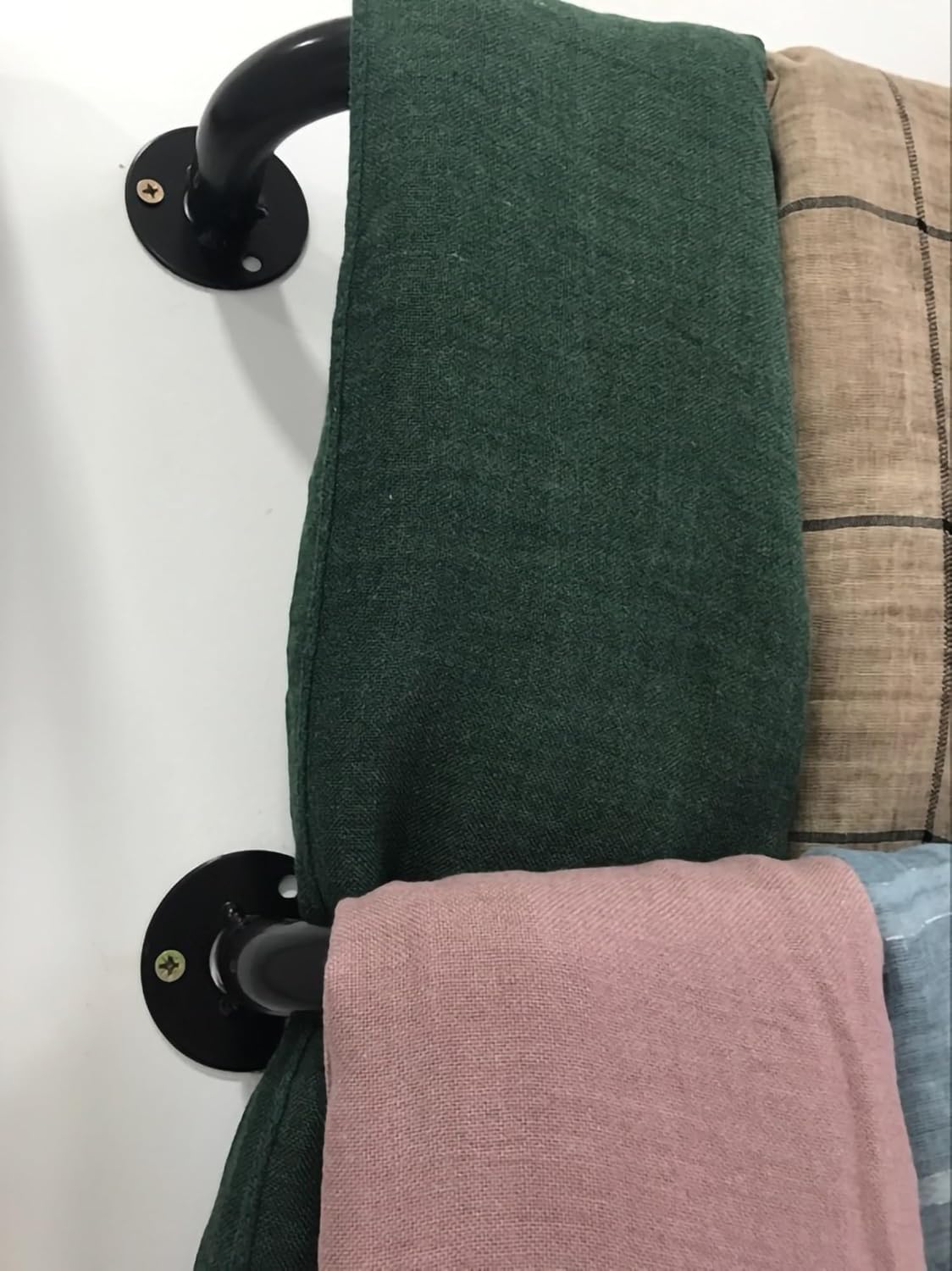 Ribbon Wall Organizer, Unique Wrapping Paper Storage Rack,Easy to Install,Wall Mounted,Display Rack for Clothing for Silk Scarf Fabric Wrapping Paper (Color : Black, Size : L 60CM) (White L 80CM)