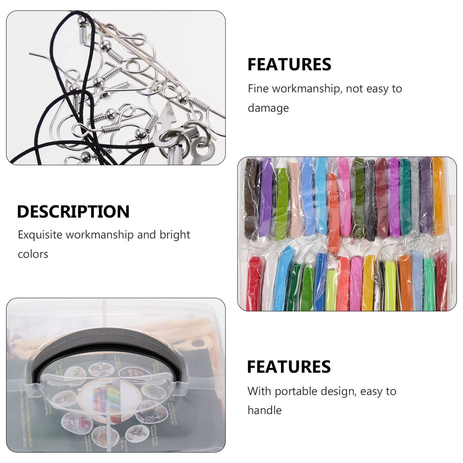 ARTIBETTER 1 Juego Herramientas de Arcilla Diy Colores de Arcilla Polimérica Accesorios y Manual para Proyectos de Manualidades y Joyería