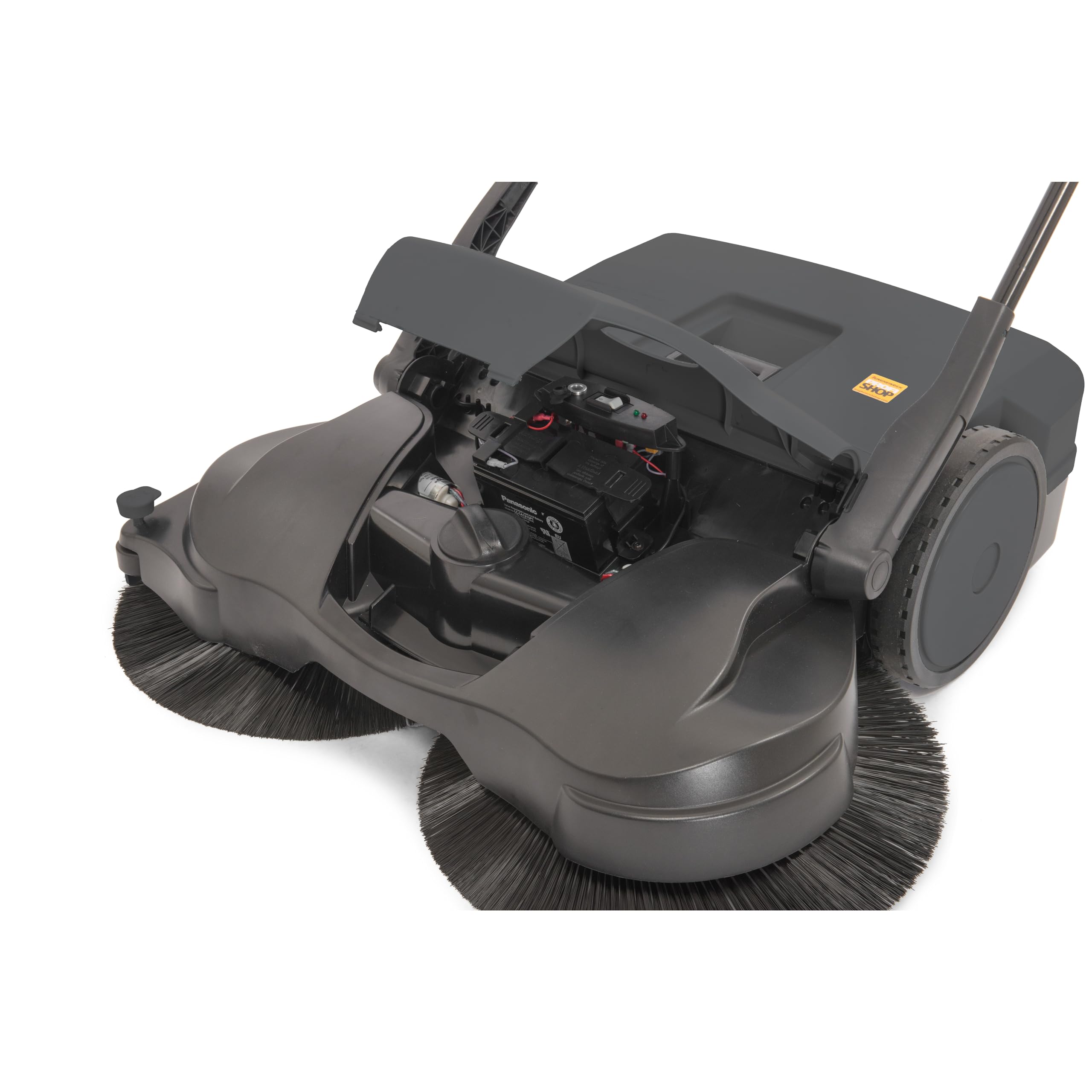 Steinbock Kehrmaschine Turbo elektrisch | 2-fache Schmutzaufnahme | 97 cm Kehrbreite | 4.100 m²/h Kehrleistung | 50 l Behälter | Anthrazitgrau | nasse/trockene Oberflächen | Handkehrmaschine