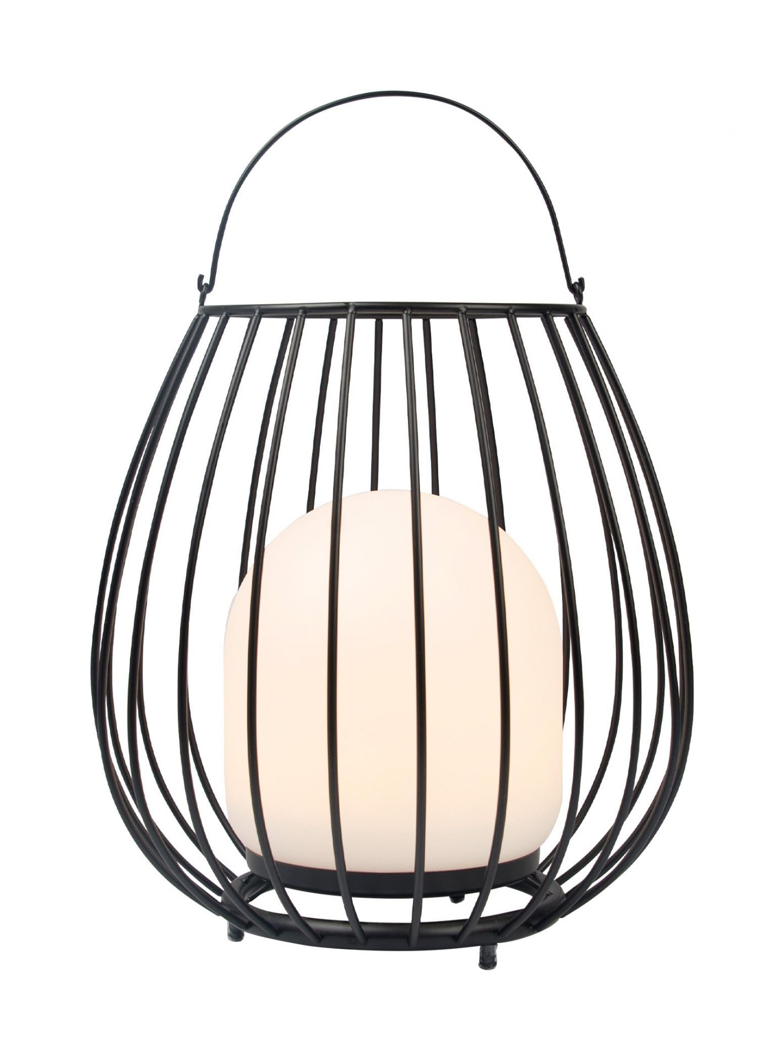 Nordlux Black Jim Outdoor Lantern Metal Portable Intergrated Led 3-Level Dimming - Garden, Patio, Outdoor Dining, Ip54