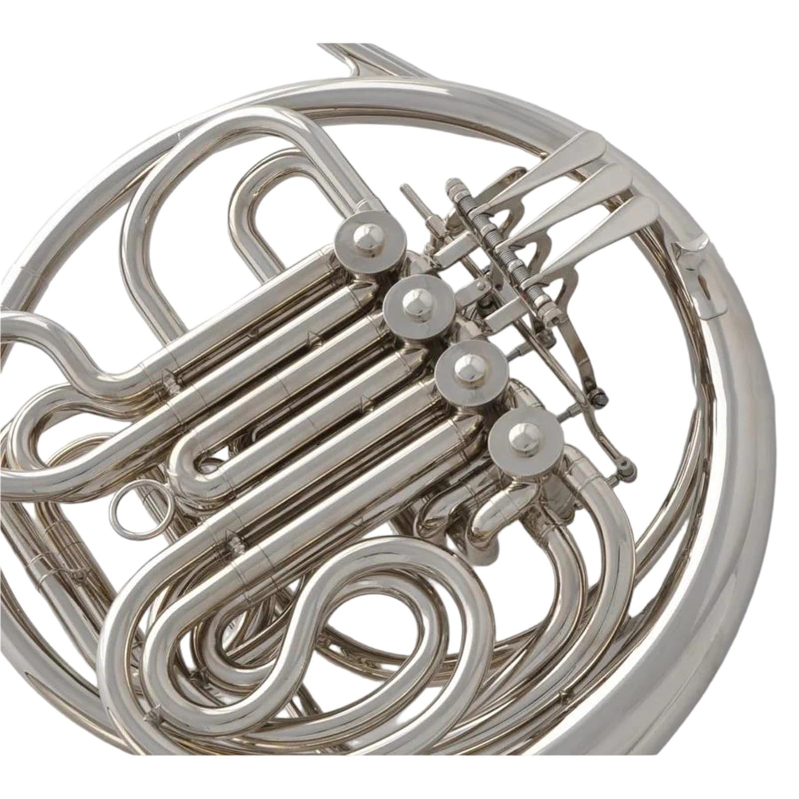 Instrument Muzyczny Waltornia Profesjonalny Srebrny Niklowany Podwójny Klucz F Bb Z Futerałem