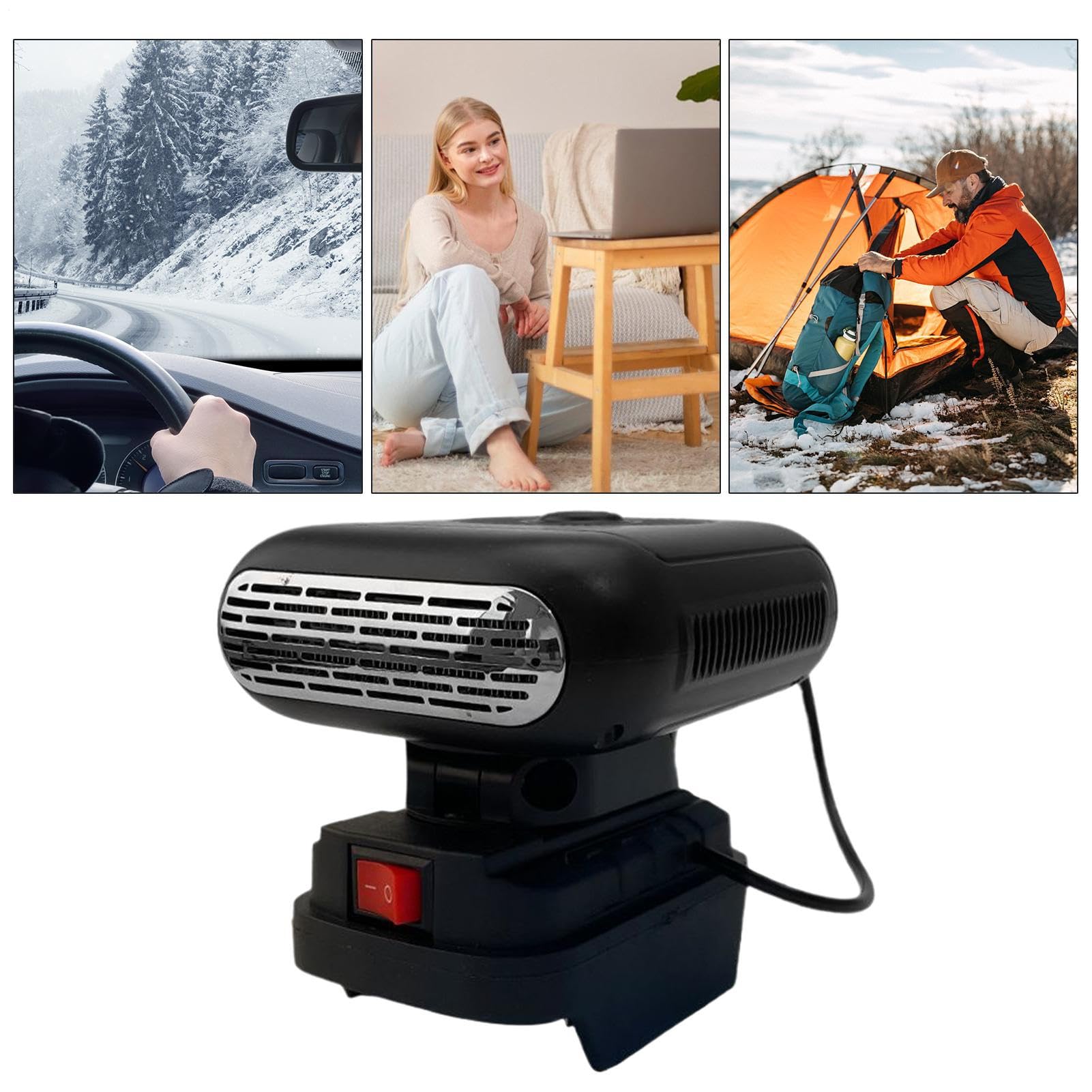 Riscaldatore Auto - Riscaldatore a Batteria Silenzioso per Interni | Sbrinatore per Vetri Auto,per Ufficio Campeggio SUV Sedan Guidatori Inverno Avventura Freddo