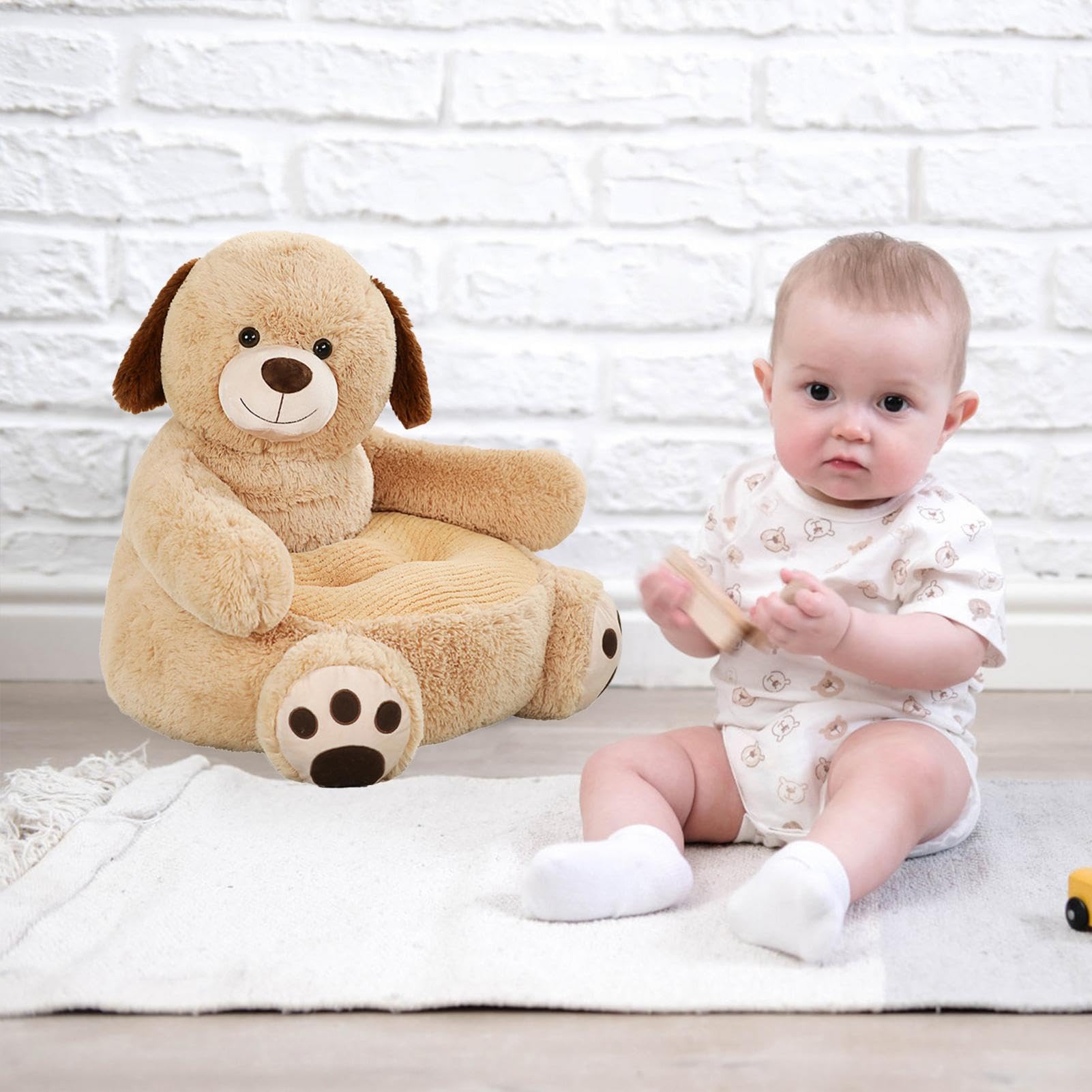 Poltrona Per Bambini A Forma Di Orso In Peluche – Divanetto Morbido, Robusto E Colorato, Ideale Per Soggiorno E Cameretta (50x45x50 Cm)
