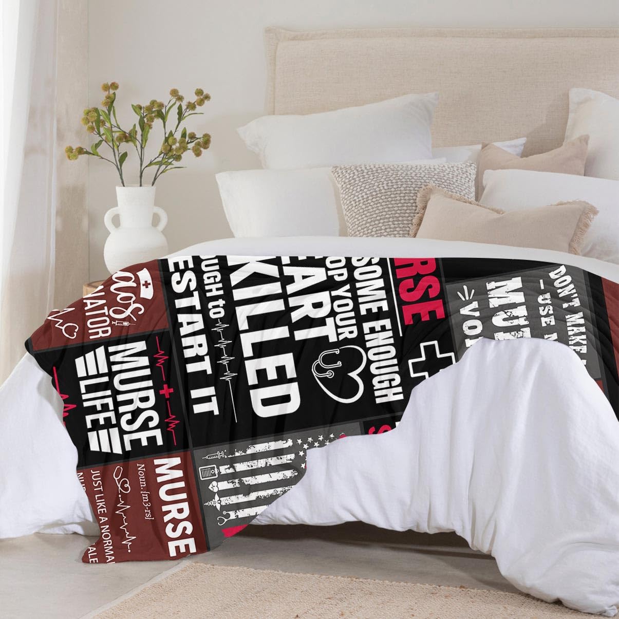 Farecent Male Nurse Gifts, Soft Throws Blanket for Nurses Week Appreciation Gift - 60”x50”