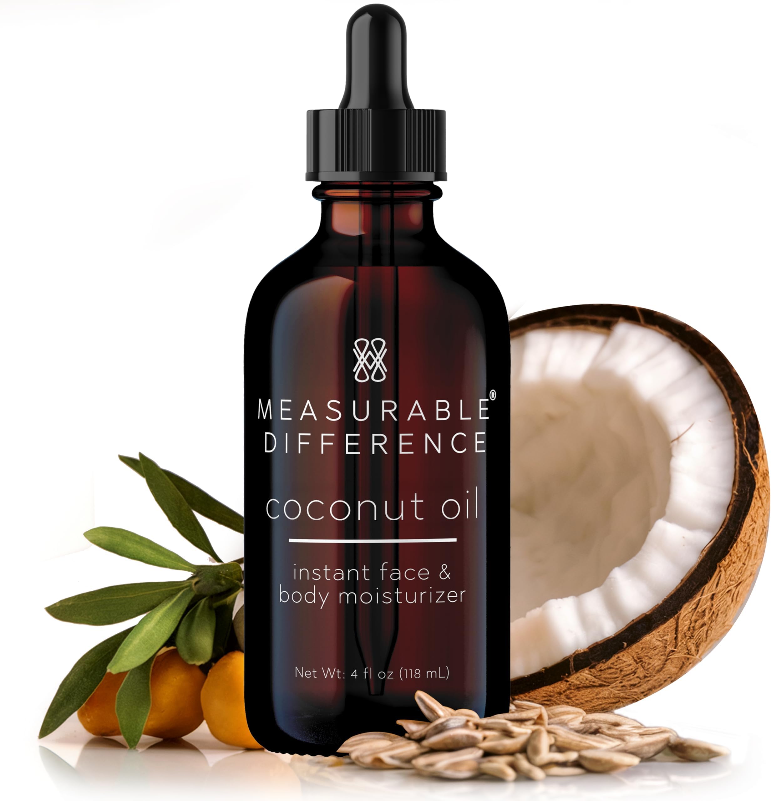 Coconut Oil with Vitamin E & Caprylic Acid | Hydrating Face & Body Moisturizer for Skin | Reduces Scars & Stretch Marks | Deep Nourishment for Hair Growth | 100% Pure & Fractionated, 4Oz