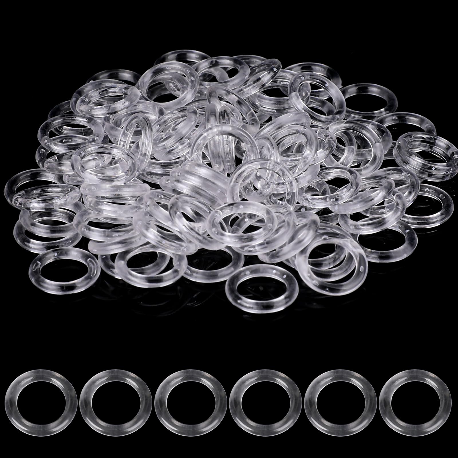 15 Anelli Per Tende In Plastica Trasparente 2,5 Cm - Resistenti UV Per Tende, Artigianato E Macramè