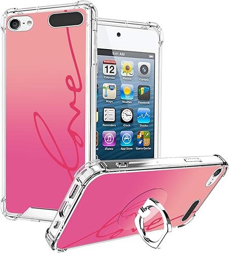 Miniatura 8 de OOK Funda compatible con iPod Touch567 Generación soporte de anillo para niñas y mujeres funda protectora de poliuretano termoplástico suave y a