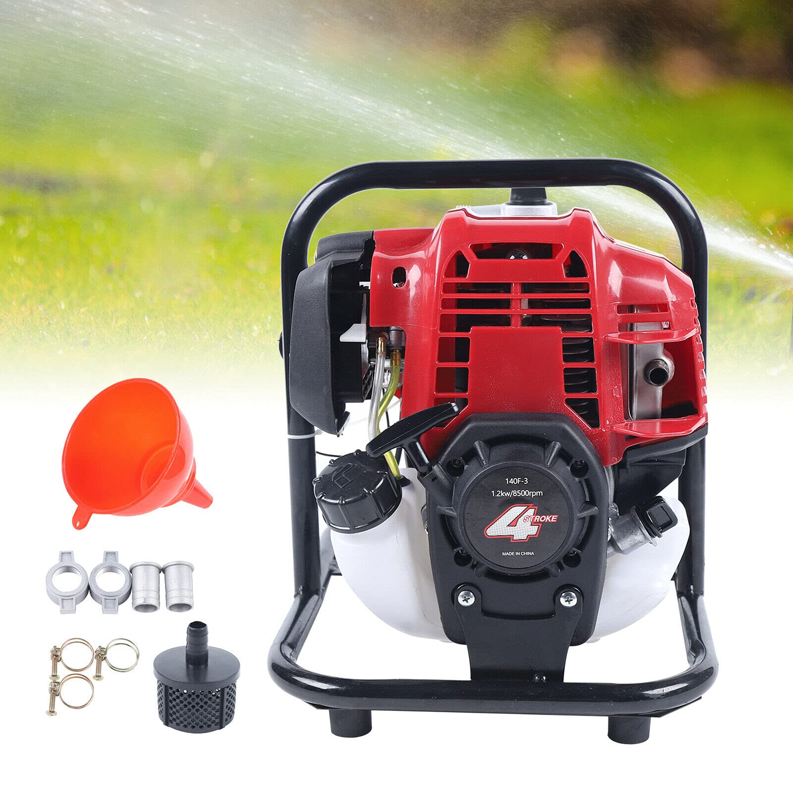 Bomba de agua de gasolina de 1,2 kW de 4 tiempos, motor de gasolina, motor de kart, motor de repuesto, para riego de césped de jardín, bombas de campo, trabajos de drenaje.