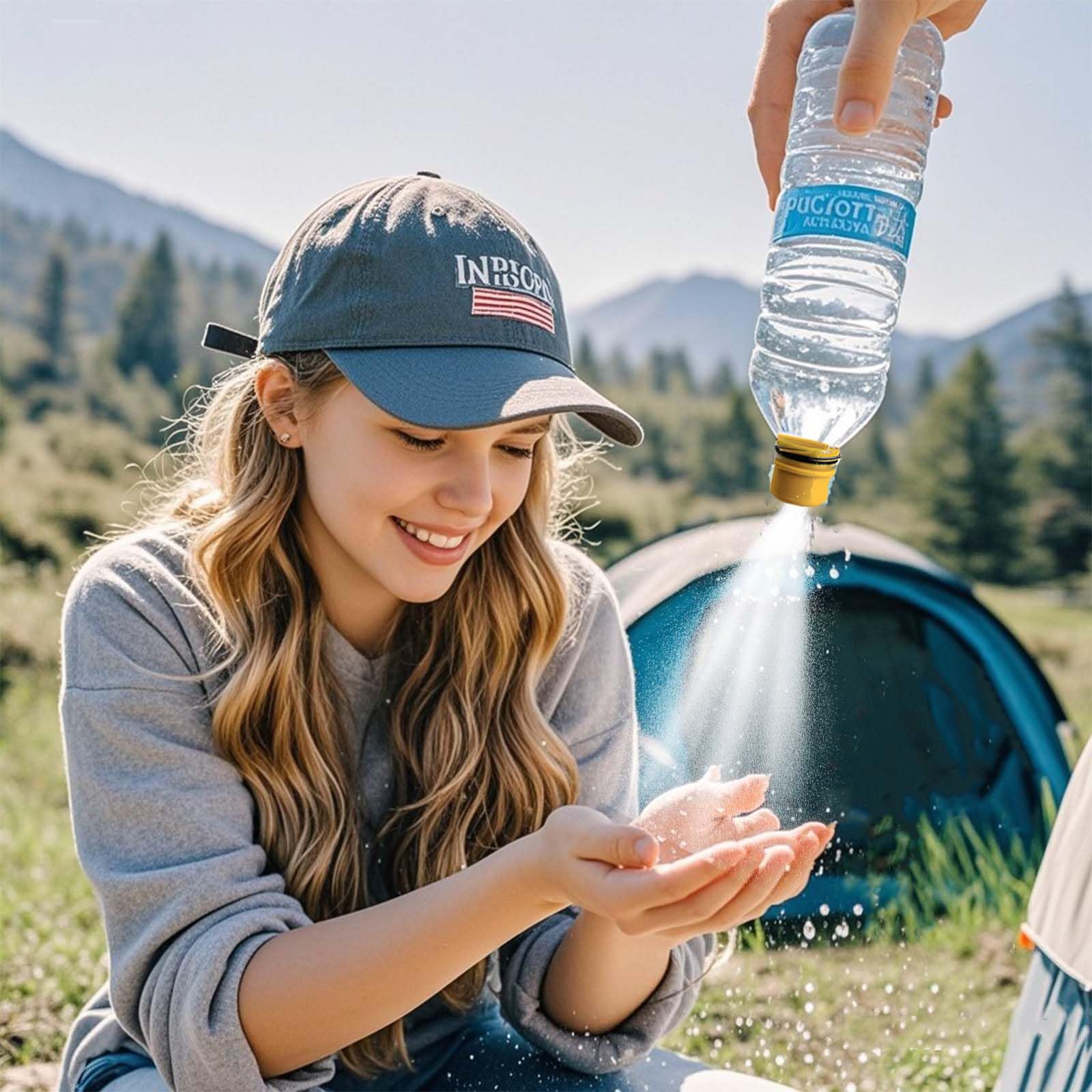 Ultralight Portable Bidet for Travel Water Bottle Attachment 4-Hole Nozzle Backpacking Camping Hiking Postpartum Care 2 pieces Large — view 5