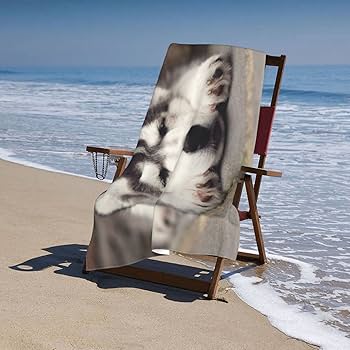 Amazon｜ハスキー 犬柄 バスタオル 大判 吸水速乾 フェイス