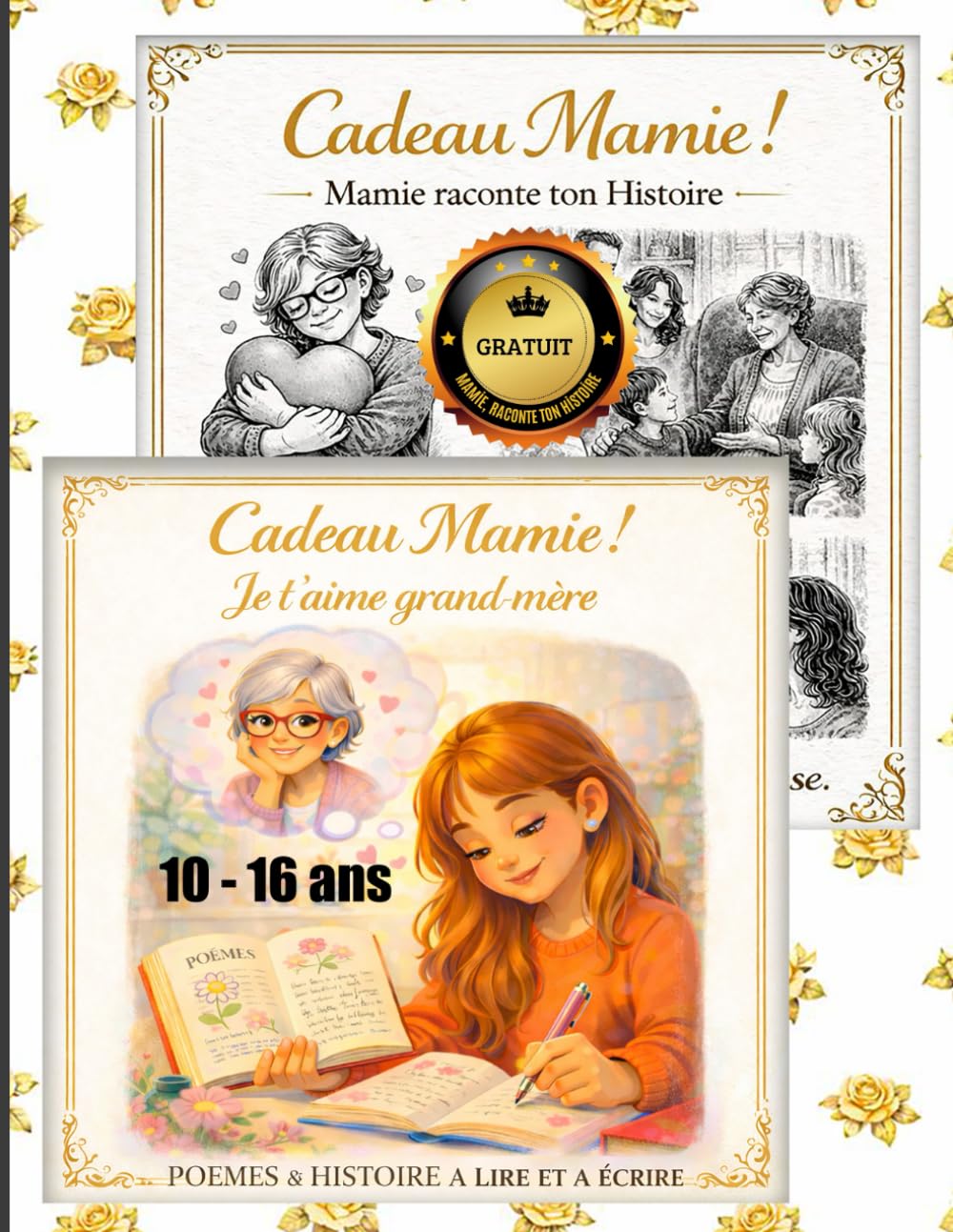Mamie raconte ton Histoire - Cadeau grand-mere - poèmes & histoire à lire et à écrire par sa petite-fille: GRAND FORMAT Je t'aime (Cadeau Mamie — Livres jeunesse de 1 à 16 ans)