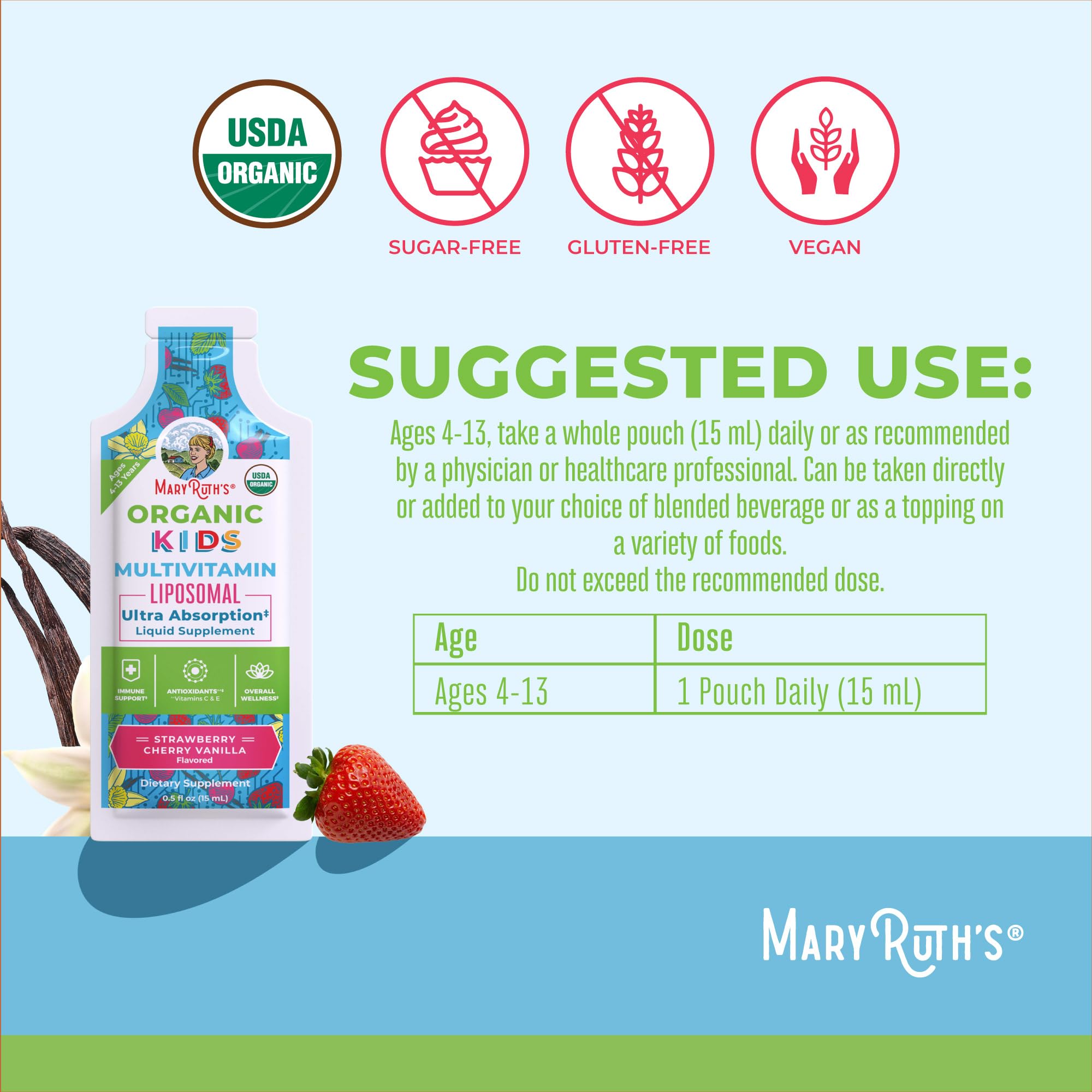 Snapklik.com : MaryRuth Organics Multivitamin For Kids Sugar Free ...