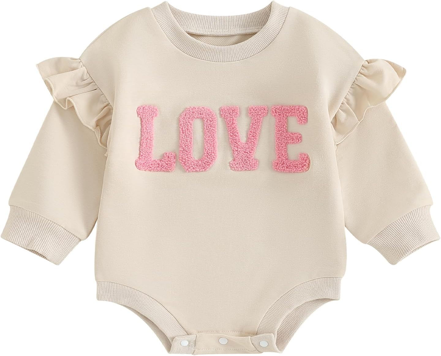 MERSARIPHY Baby Sweatshirt Romper – Oversized Bubble Long Sleeve Bodysuit For Boys & Girls (Neutral Colors)