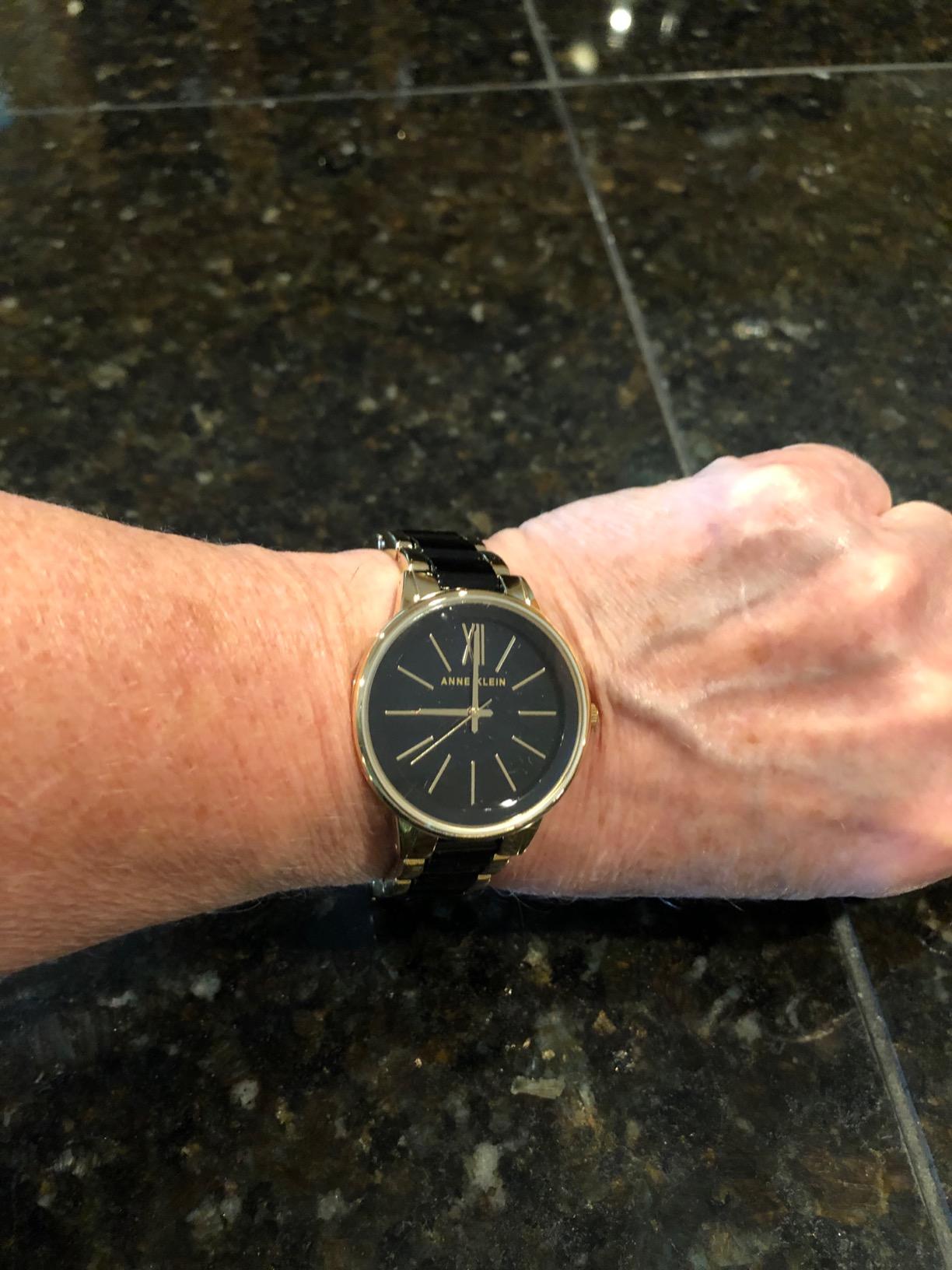 Anne Klein Women's Resin Bracelet Watch, Green/Gold, AK/1412GNGB