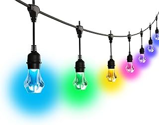 nanoleaf Matter Essentials Lichtsnoer voor buiten, starterset, 15 m, led, RGBICW, 16 m, kleuren, IP65, waterdicht, 20 intelligente ledlampen, wifi, bluetooth, voor tuin, terras