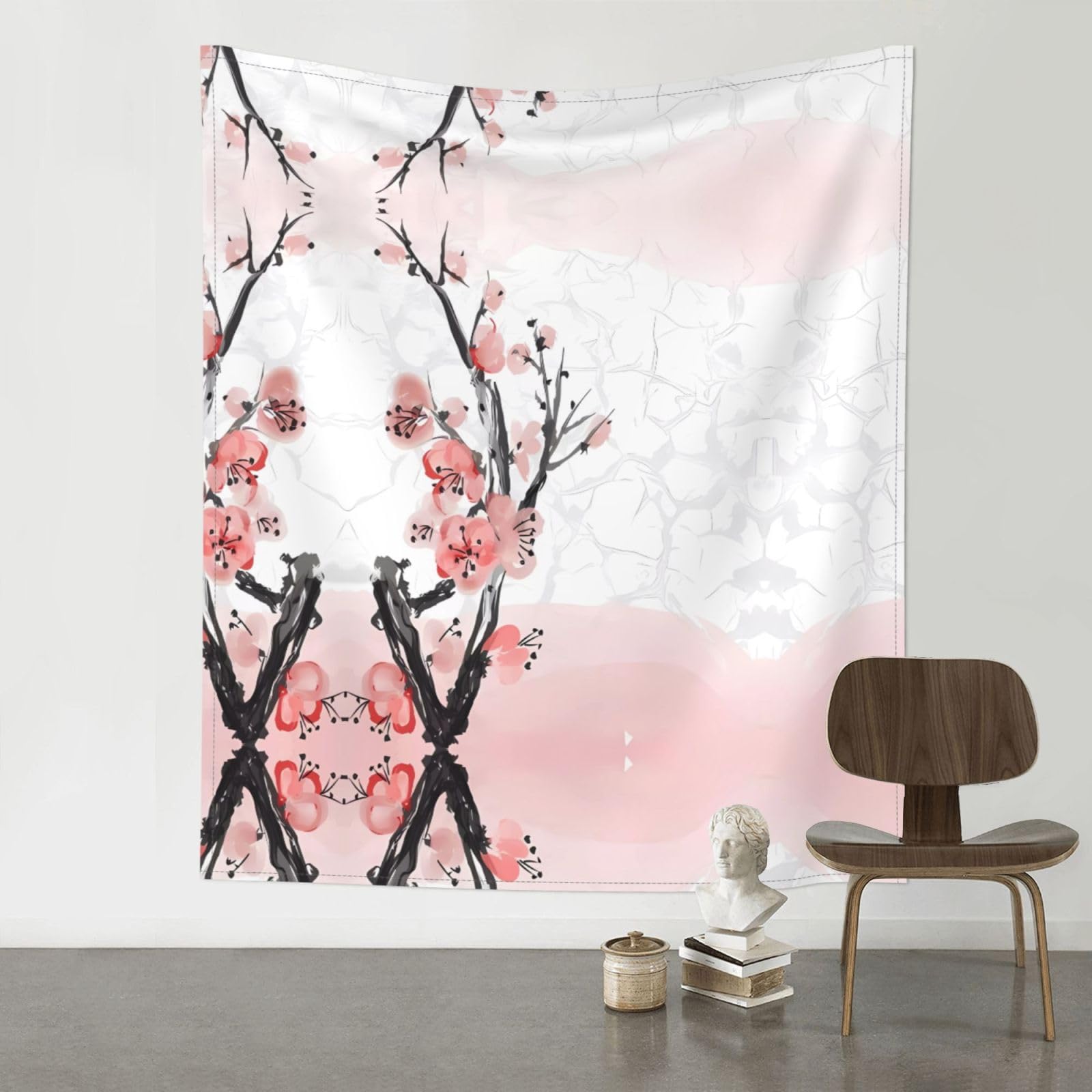 HJFCZH Cherry Blossom Tree Branch Prints Wall Tapestry 60x51in - High-Grade Polyester Throw, Dorm Decor, Beach Blanket & Versatile Room Layer