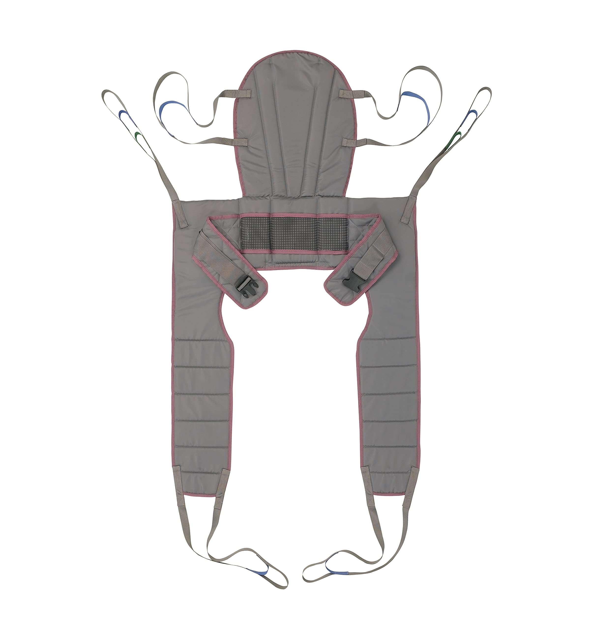 Invacare Premier Dress Toileting High Sling for Patient Lifts, Polyester Fabric, Medium, 2478445,Binding; Purple, Body; Gray