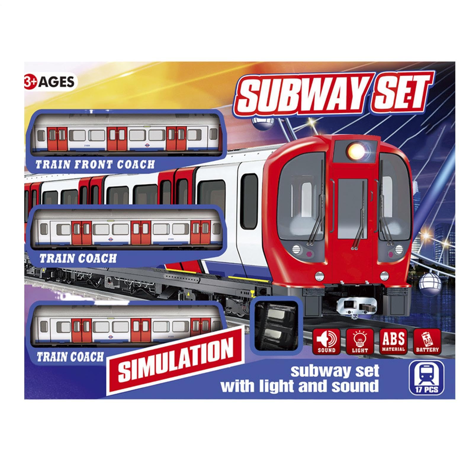 Electric Trains Toy – Retro Subway Set, Educational Track Kit | Motorized Toy With Lights And Authentic Track Sounds, Pretend Play Railway Kit Supporting Skill Development In Children