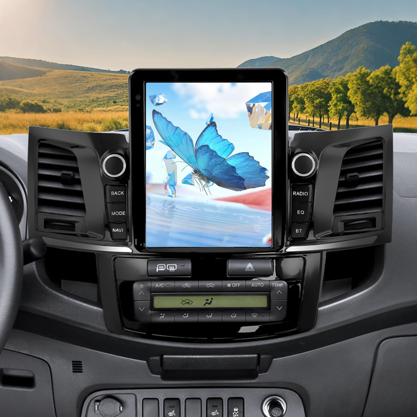 [8 Core 4+64G] Android 15 Radio for Toyota Fortuner Hilux 2005-2014 Auto A/C, 9.7" 1280 * 720 Touch Screen Head Unit Radio with CarPlay/DSP/5GHz WiFi/