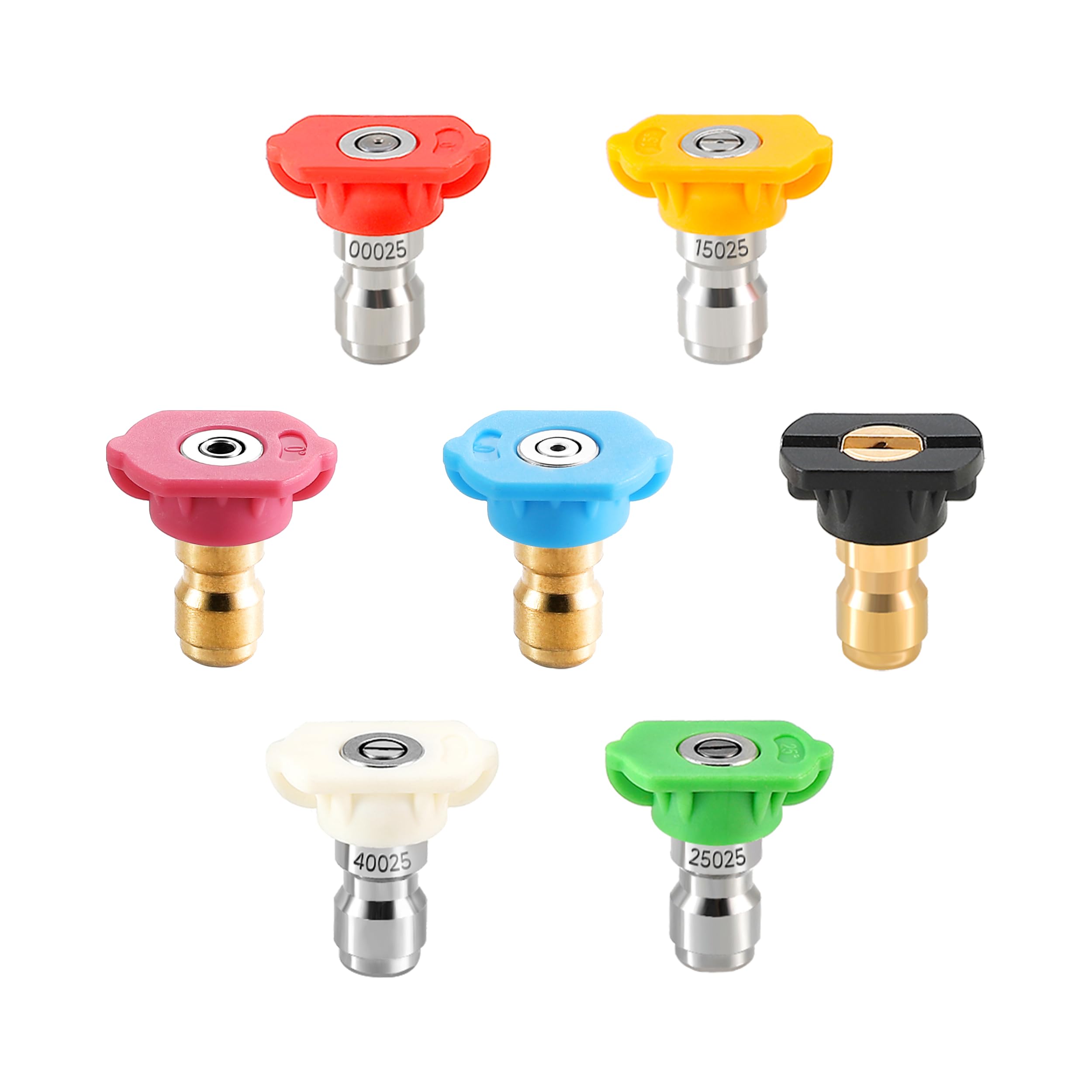 Tool Daily Pressure Washer Nozzle Tips, Multiple Degrees, 2.5 GPM, 7 Pack