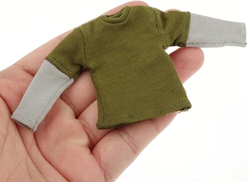 Miniatura 4 de Camiseta de manga larga de 112, ropa de muñeca hecha a mano en miniatura para disfraz de modelo de muñeca de 6 pulgadas, color negro
