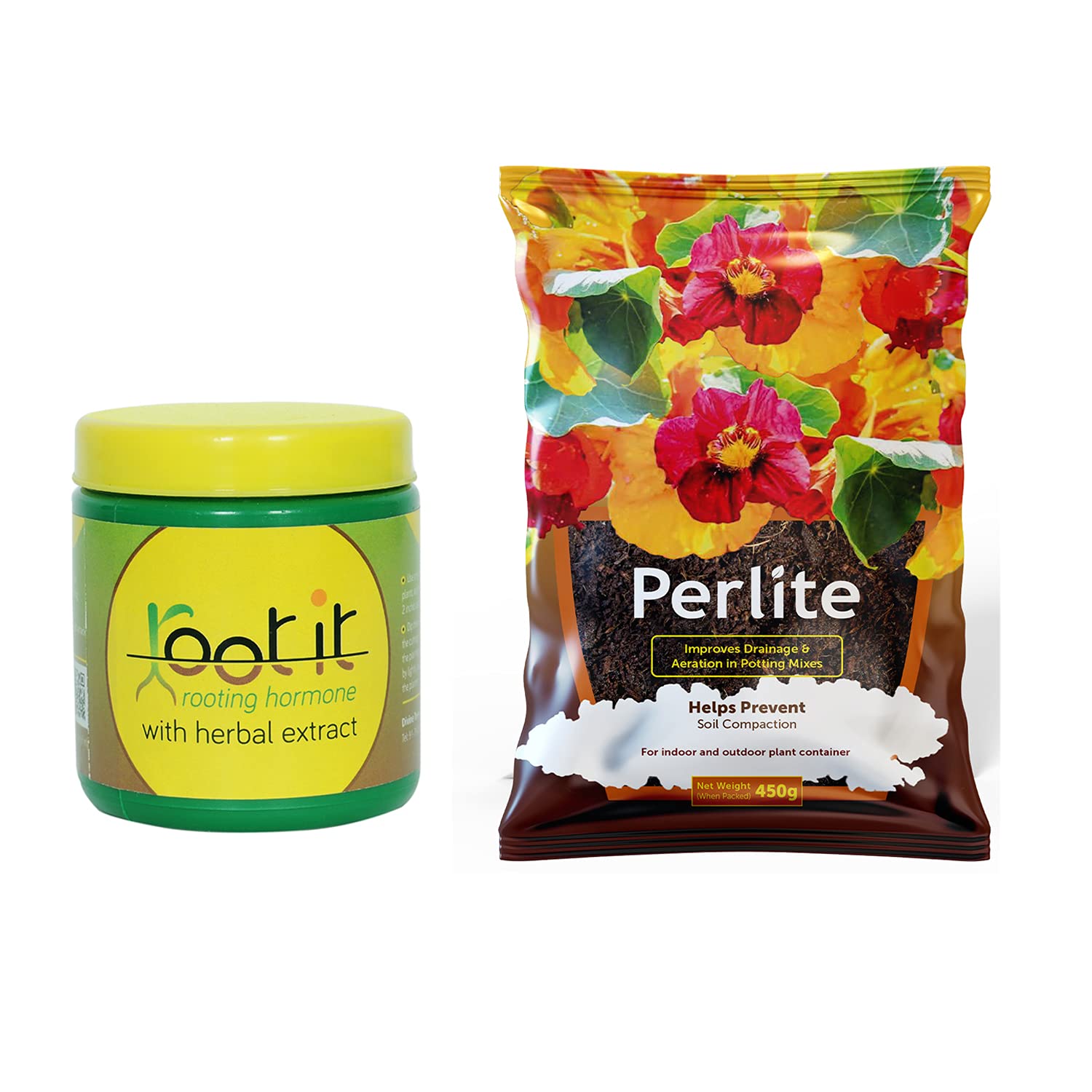 DIVINE TREEHorticultural Perlite 450 Gram & Root It Rooting Hormone Powder 50 Gram (Pack Of 2)