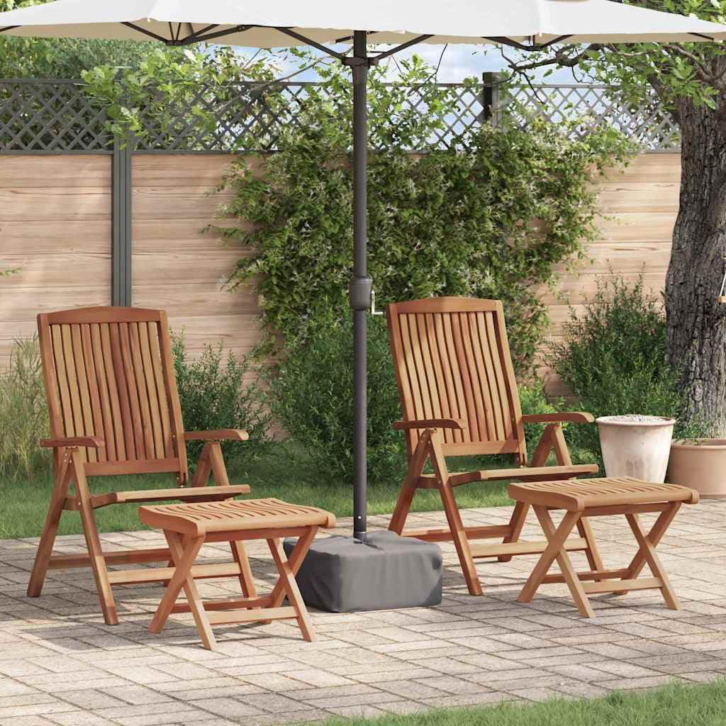 Set di 4 mobili da giardino in legno massiccio di teak, 74,5 x 60 x 104 cm, marrone, design moderno, robusto e durevole, per balcone, terrazza, giardino