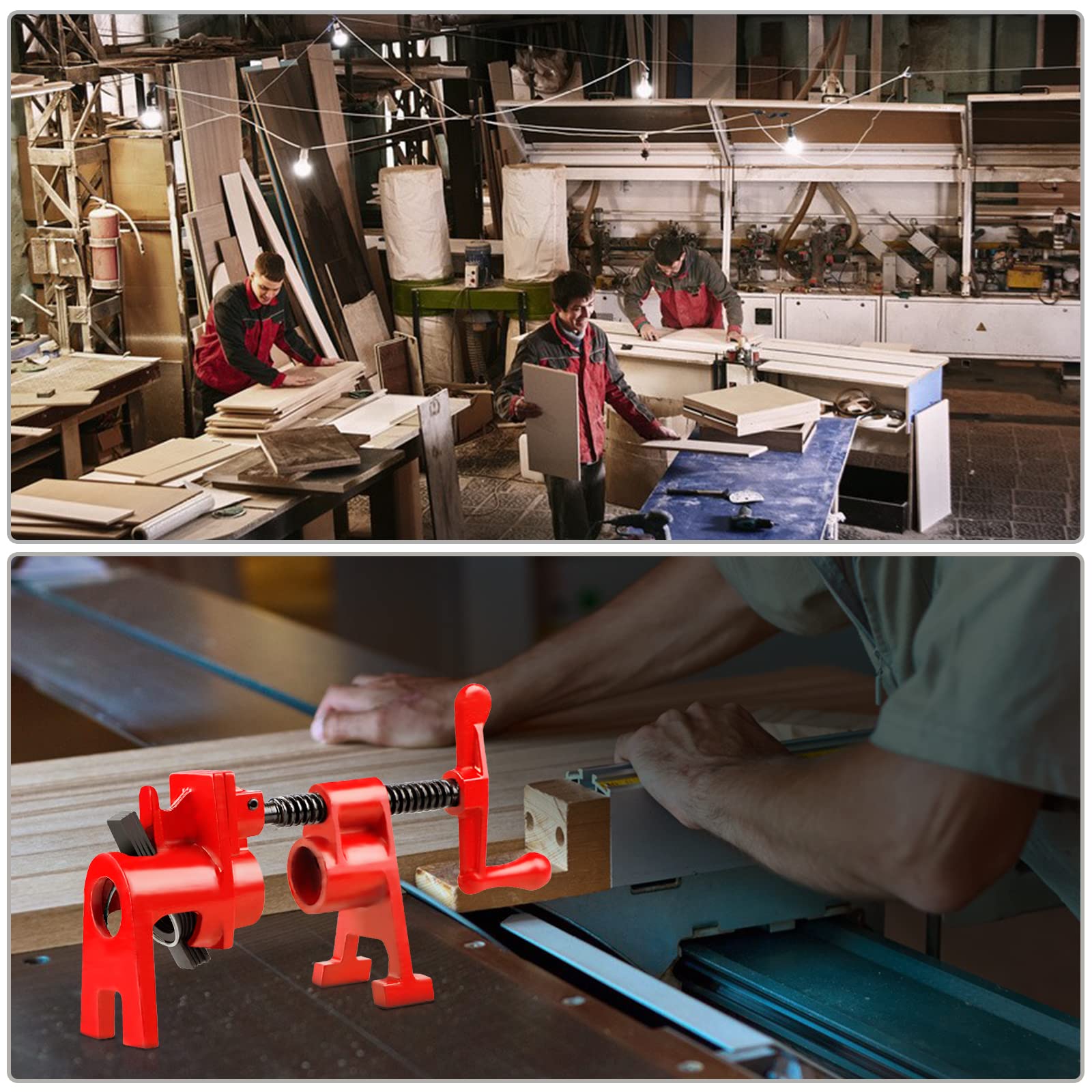 3/4 Set di Morsetti in Metallo per Legno a Base Larga per impieghi rapidi a sgancio rapido Banco da Lavoro, Clamp Wood Heavy Duty in ghisa