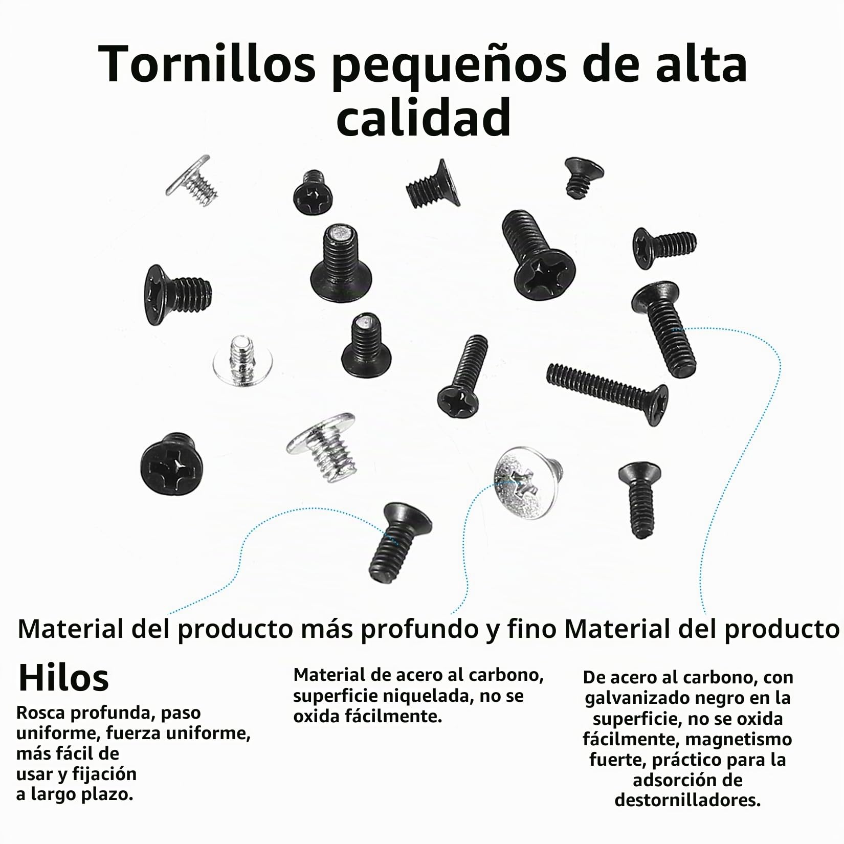 wugongshan Juego de 860 tornillos M2 M2.5 M3 pequeños, surtido de tornillos, micro tornillos de reparación, tornillos de cabeza avellanada para ordenador HDD M.2 SSD portátil PC
