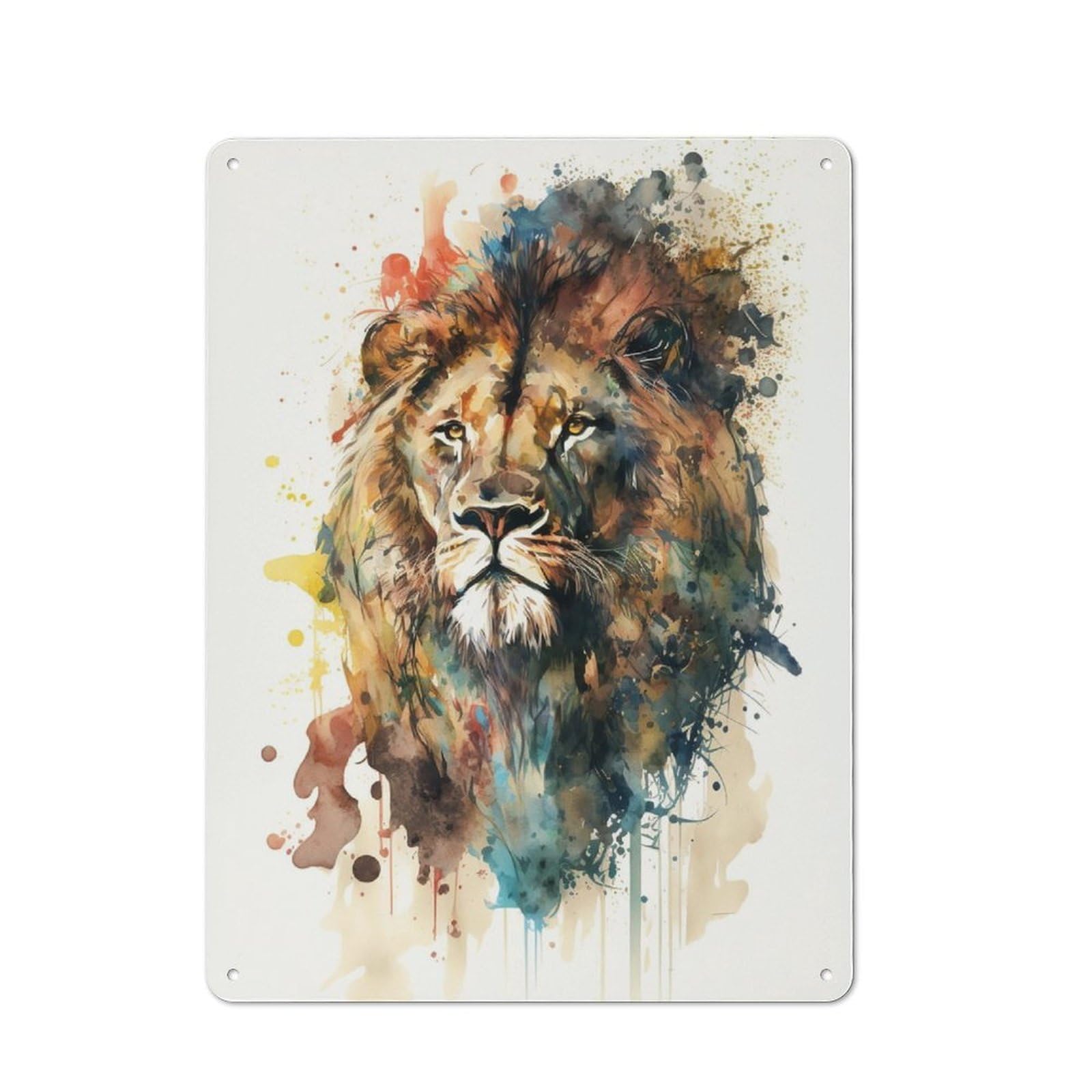 LION Rustic Tin Sign 40x30cm for Living Room Or Hallway, A Metal Wall Feature for Living Rooms And Hallways