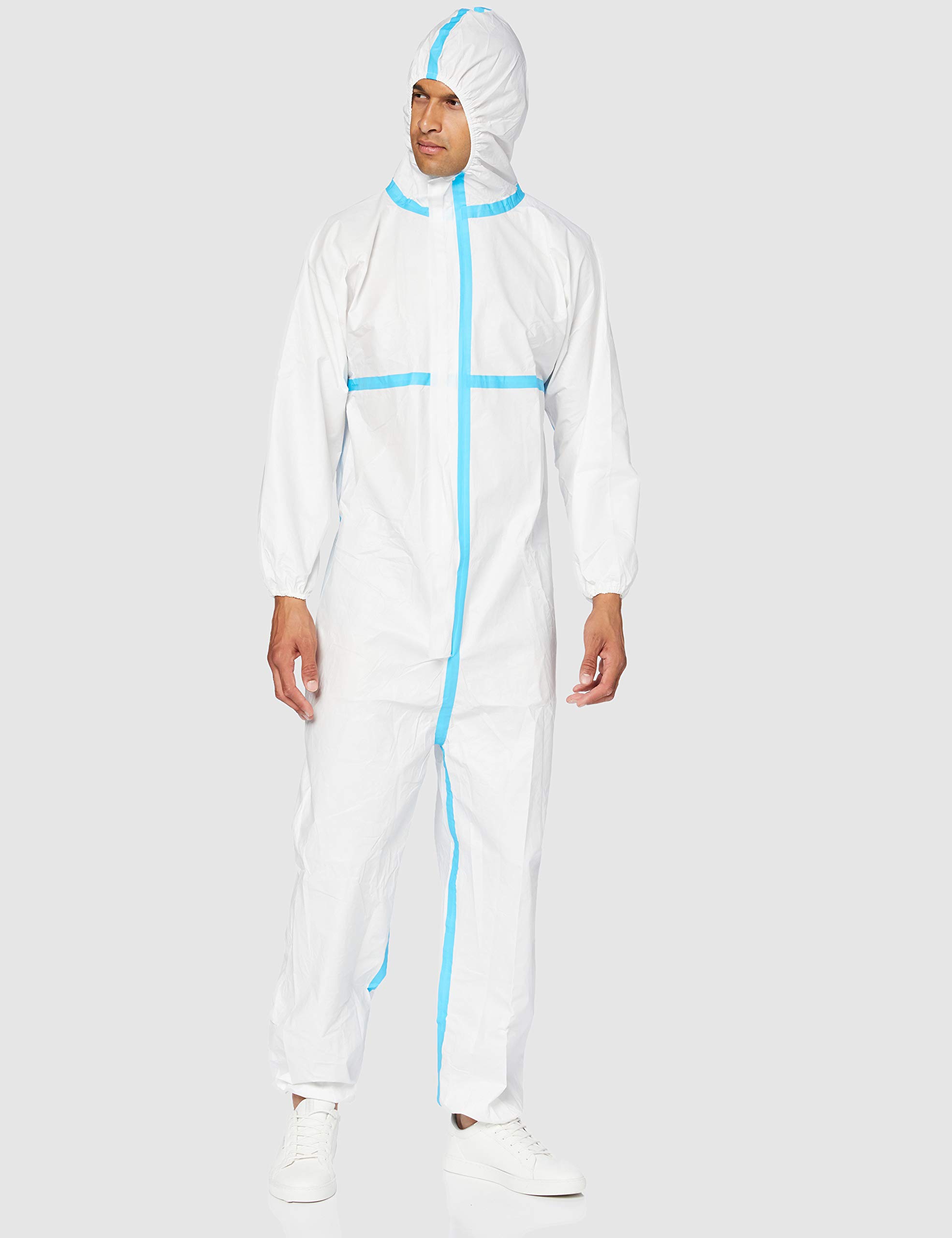 Overoles de Protección Desechables Médicos, No Esteriles, Tamaño M, 165 cm (Paquete de 40 Piezas)