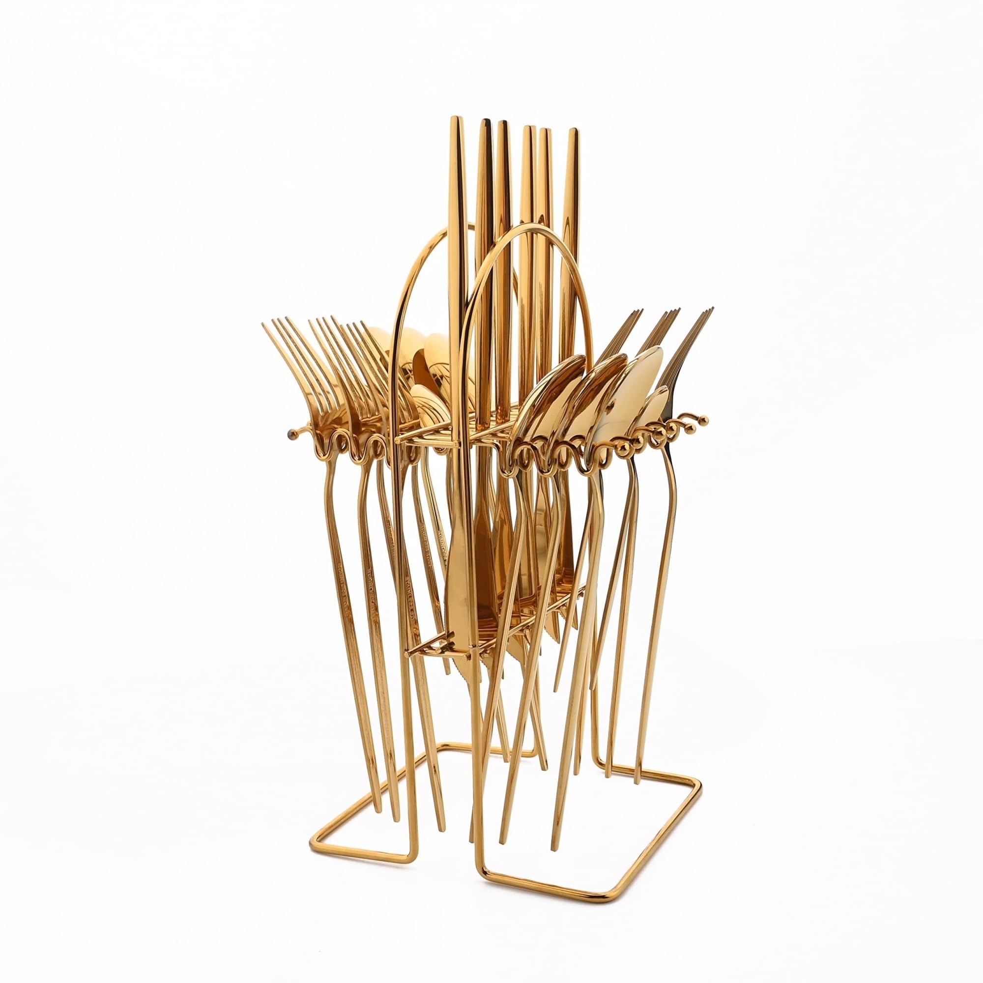 Ménagères assorties Lot de 10 fourchettes à gâteau dorées for mariage, petites fourchettes à apéritif, ensemble de fourchettes à thé en acier inoxydable for fête, fourchettes à apéritif à 3 dents de 1