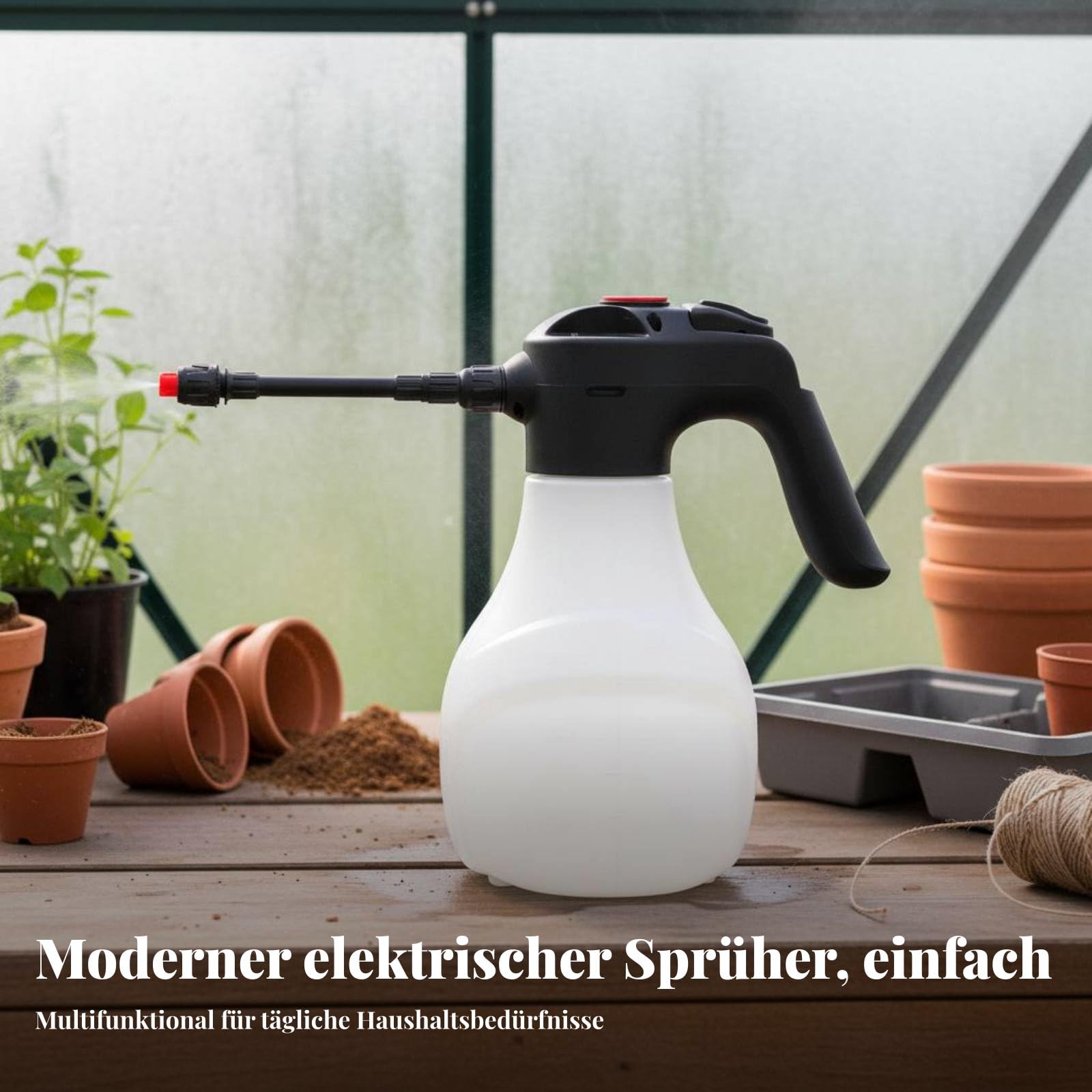 Sharplace Akku Auto Waschschaum Sprüher mit EIN Knopf Bedienung Und Verstellbarer Düse für Effiziente Fahrzeug Reinigung für Autopflege Gartenarbeit Und Haushaltsreinigung, Grau 19C