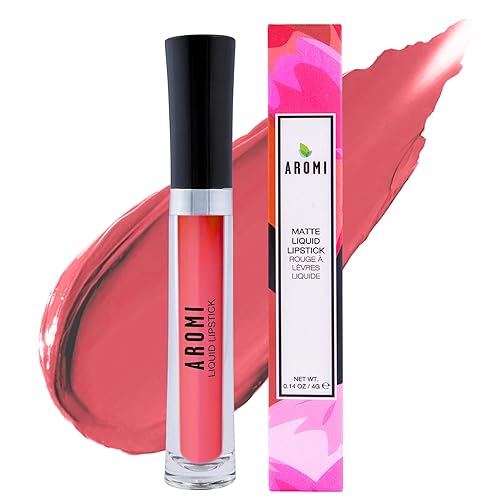 Miniatura 22 de Aromi Lápiz labial líquido mate Color de labio lila para mujeres, de larga duración, tono brillante rosado púrpura, vegano (Rosa Perivinca)