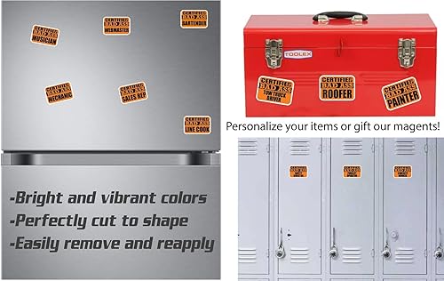 Miniatura 2 de (x3) Maquinista certificado de mal culo con imanes de actitud | Divertida idea de regalo de carrera laboral | Magents perfectos para automóviles,