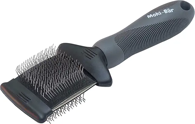 Moki Bär Zupfbürste für Hunde - Flexibler Kopf, löst Knoten & Verfilzungen, tägliche Fellpflege
