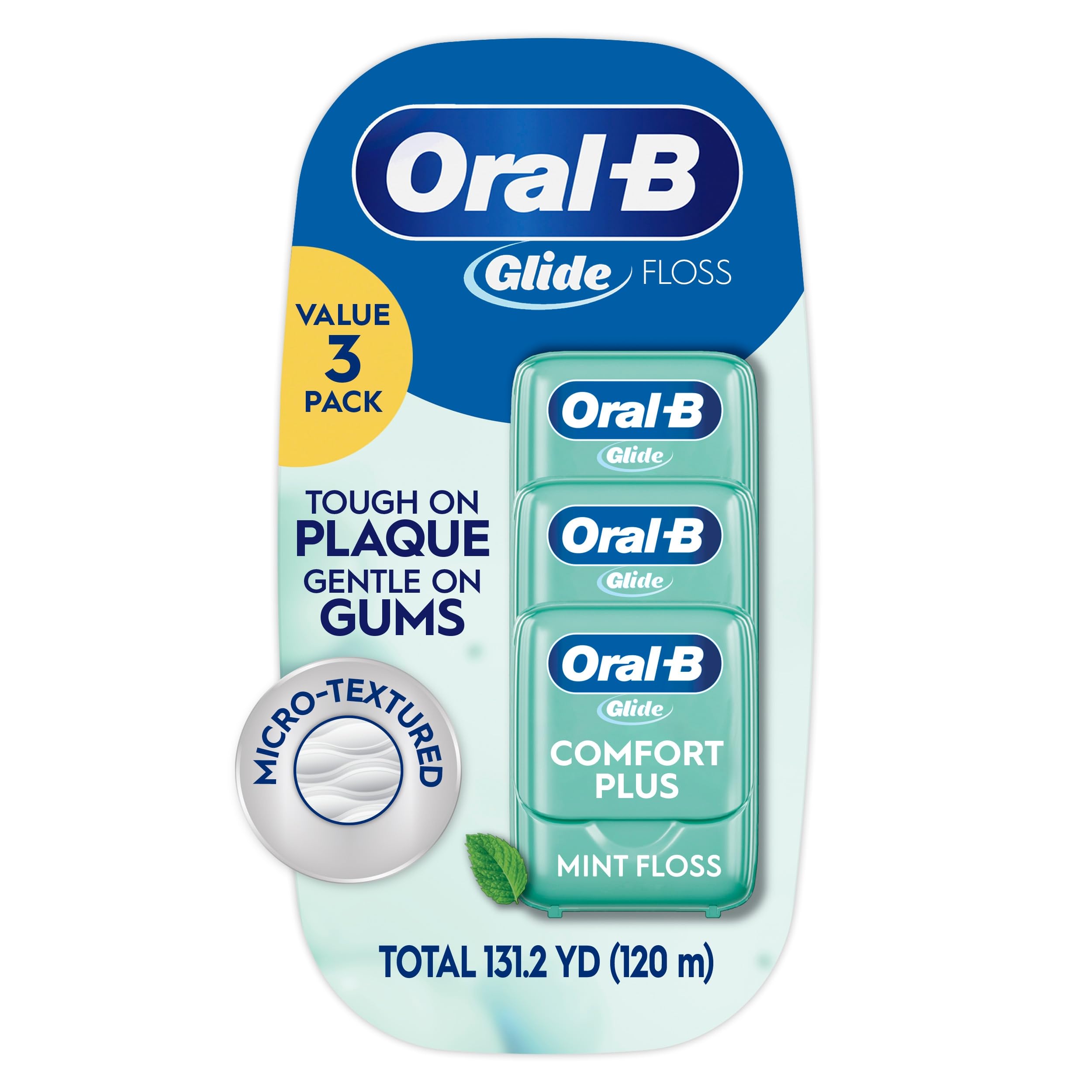 Glide Comfort Plus Dental Floss, Extra Soft, Value 3 Pack (40m Each)