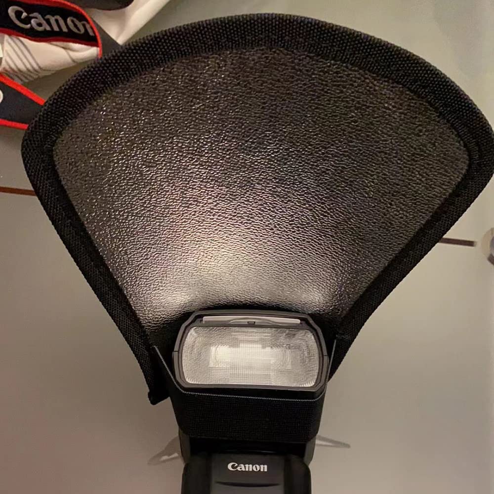 Diffusore Flash, 2 in 1 Argento/Bianco Riflettore, Flash Softbox con Elastico Adatto per Nikon Canon Sony Yongnuo Speedlite
