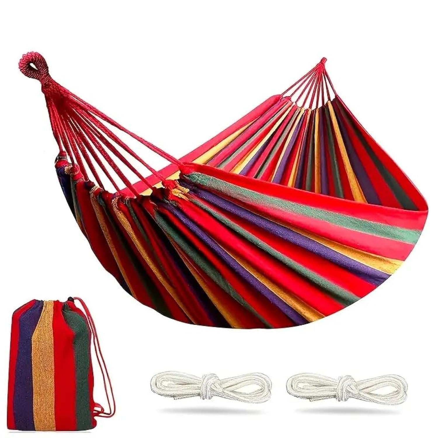 Outdoor Garden Camping Hammock With Tree Straps For Hanging, Durable Hammock Holds Up To 450lbs, Portable Hammock With Travel Bag Perfect For Outdoor/Indoor Patio Backyard Camping (102.36x31.5inch)