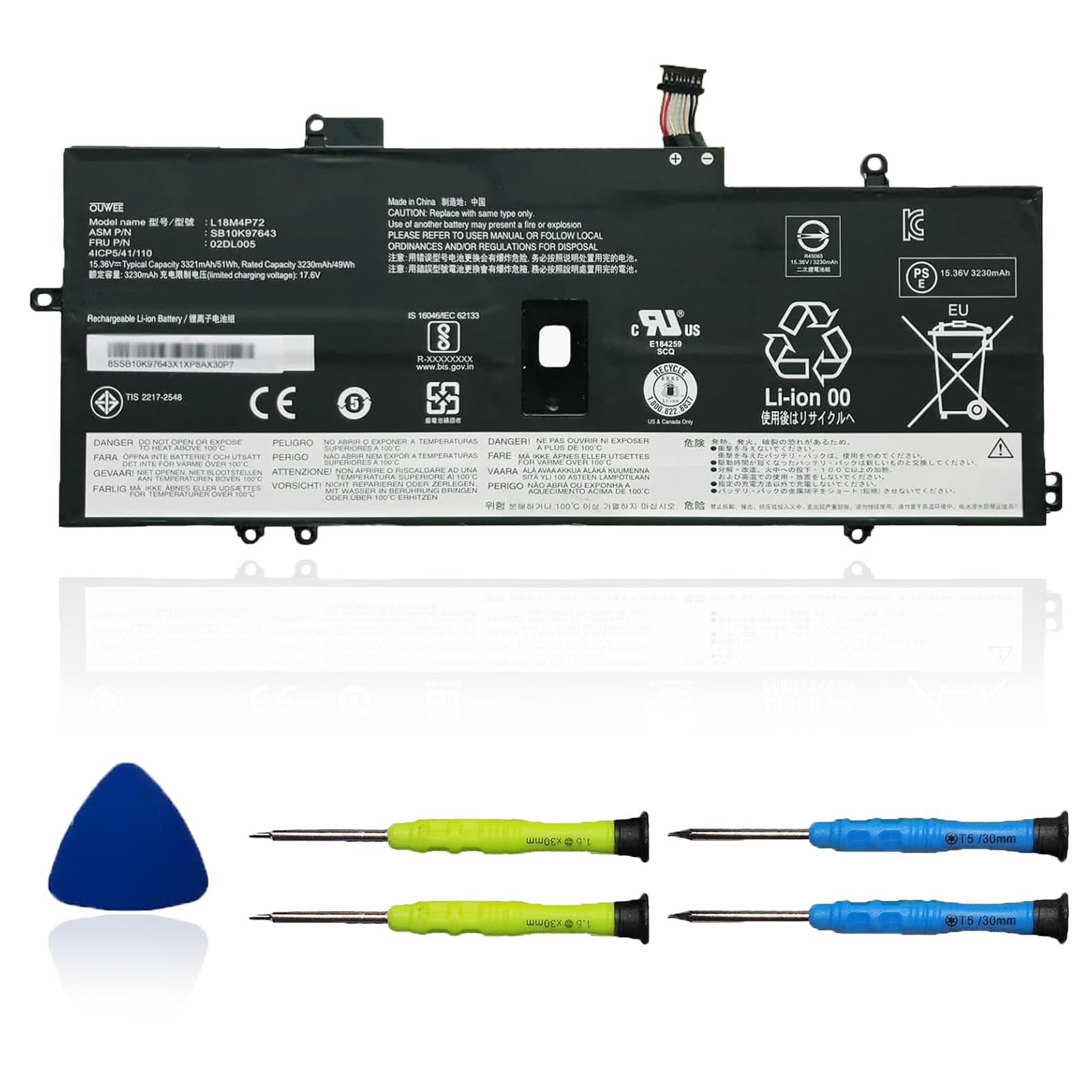 Amazon.com: OUWEE L18M4P72 Laptop Battery Compatible with Lenovo