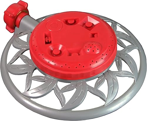 Chapin 4998 Aspersor circular de metal de 8 patrones, cabezal de rociador de 360 grados para jardines pequeños y césped, área de cobertura de hasta