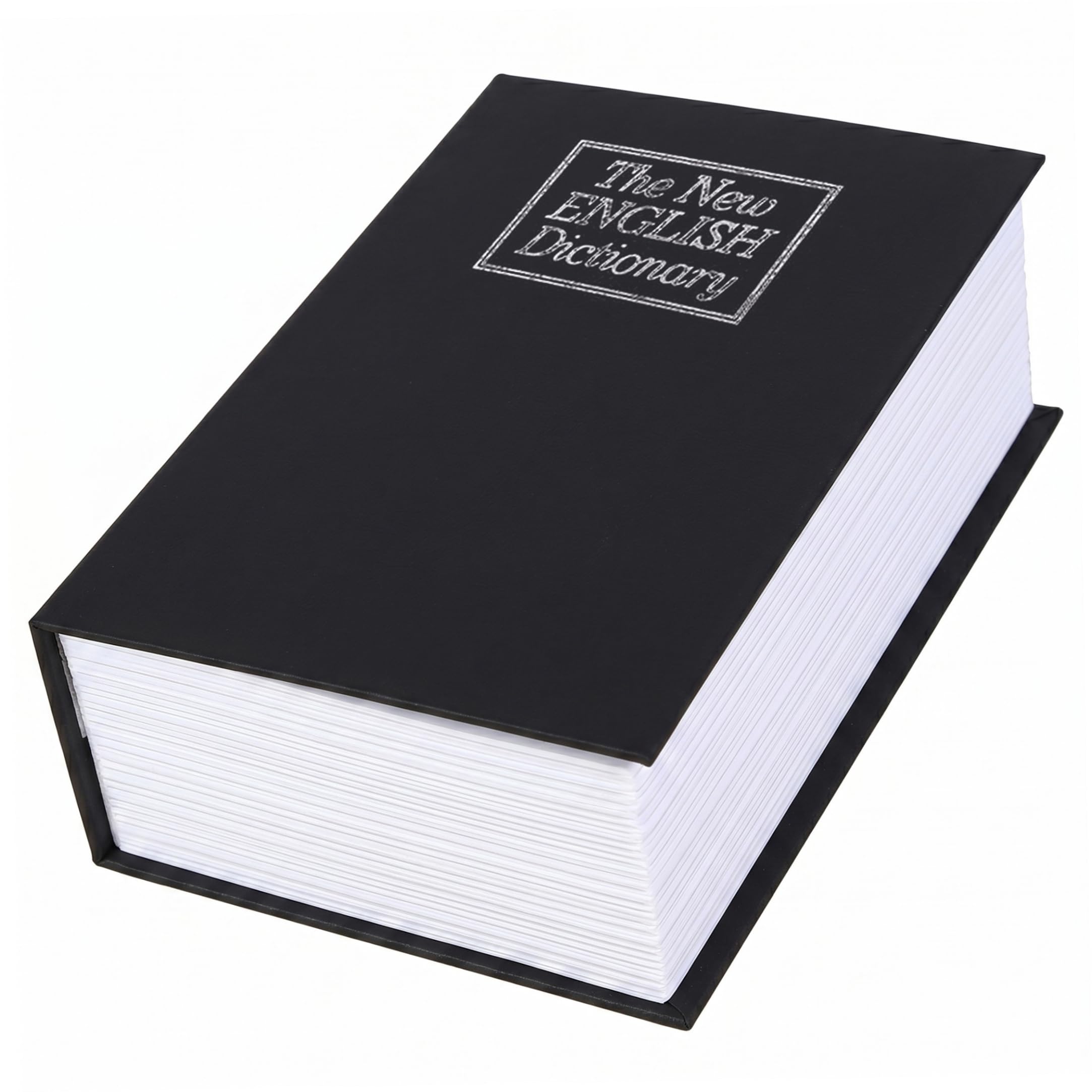 Stazamor Black 7.09X4.53x2.17 Inch Book Shaped Security Lock Box, Key-Operated Hidden Book Safe For Cash, Jewelry, Small Items, Discreet Storage