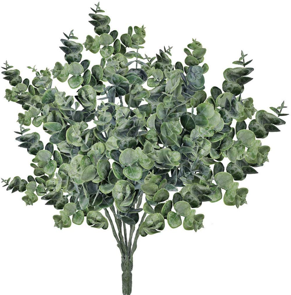 Buy KUPOO 3PCS Faux Eucalyptus Leaves Bush Artificial Greenery Stems