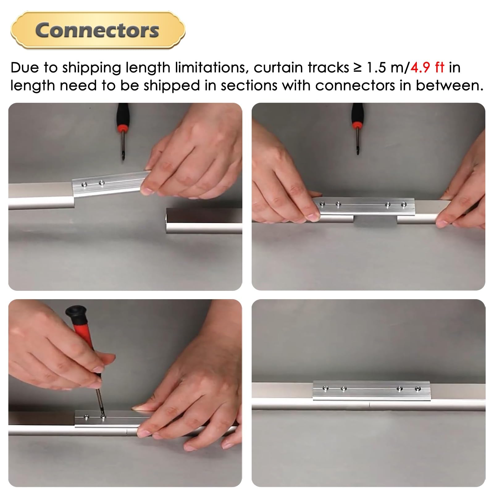 Riel deslizante montado en techo y pared, riel de aluminio ajustable de 4 a 40 pies para divisor de habitaciones, ideal para sala de estar, dormitorio y hotel