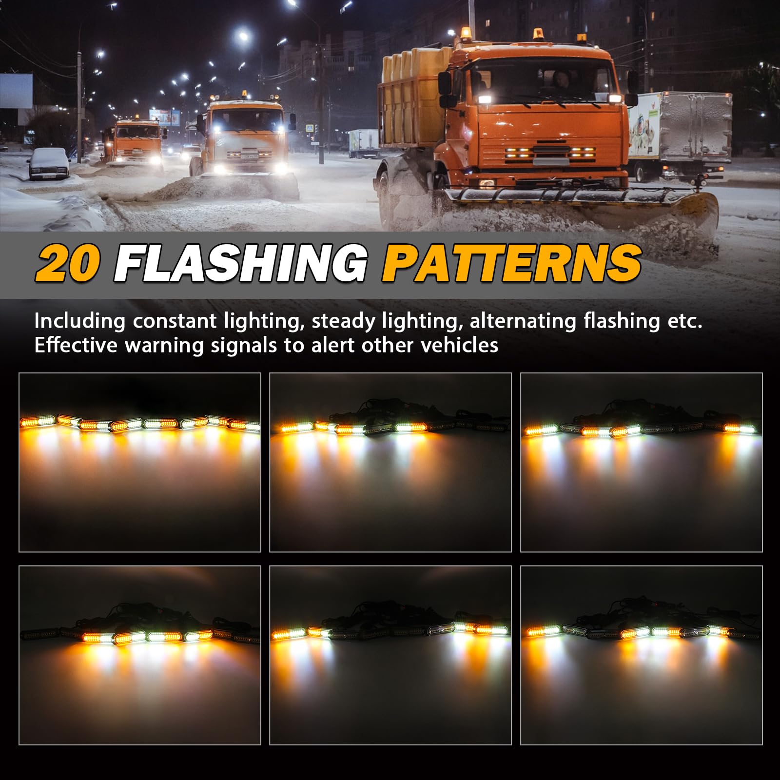 JMEST LEAD 8 in 1 Amber LED Strobe Grille Lights with 9-Key Strobe JMEST LEAD 8 in 1 Amber LED Strobe Grille Lights with 9-Key Strobe