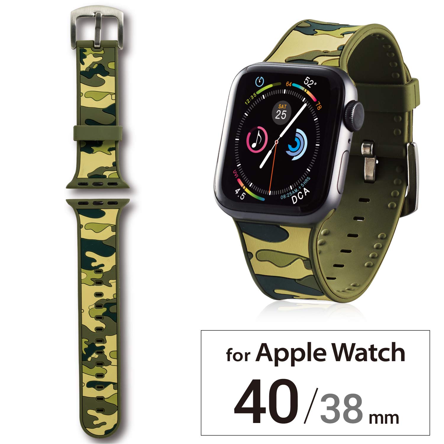 Amazon.co.jp: エレコム Apple Watch バンド 40mm/38mm シリコン 迷彩 